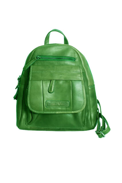 8011- Ladies Green Leather Backpack